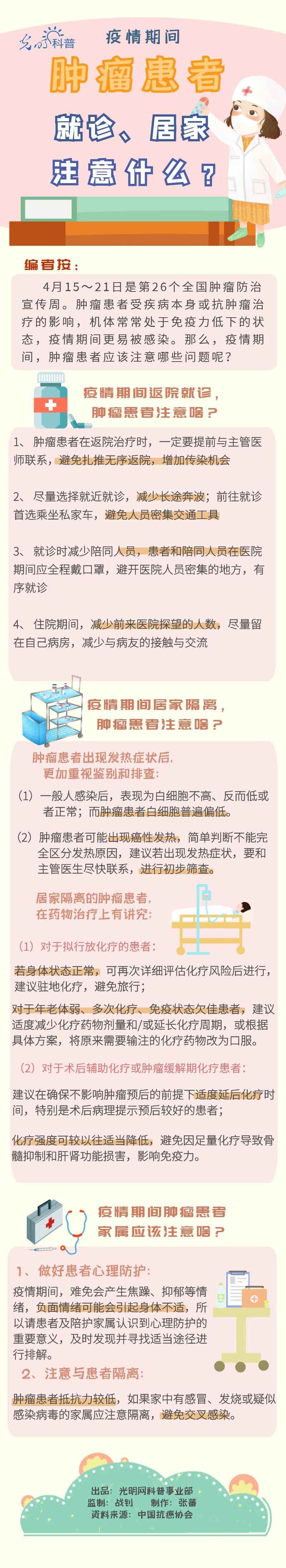 【防疫科普】疫情期間腫瘤患者就診、居家注意什么？